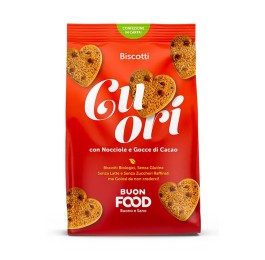 1 - Biscotti Cuori Nocciole e Gocce di Cacao 200gr